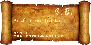 Vitárius Bianka névjegykártya